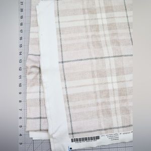 Spoonflower printed organic cotton knit fabric in neutral plaid, 2 yards
